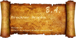 Breckner Aranka névjegykártya